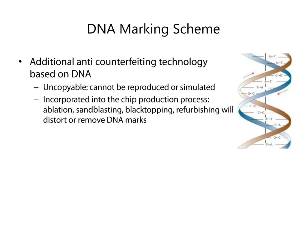dna marking scheme