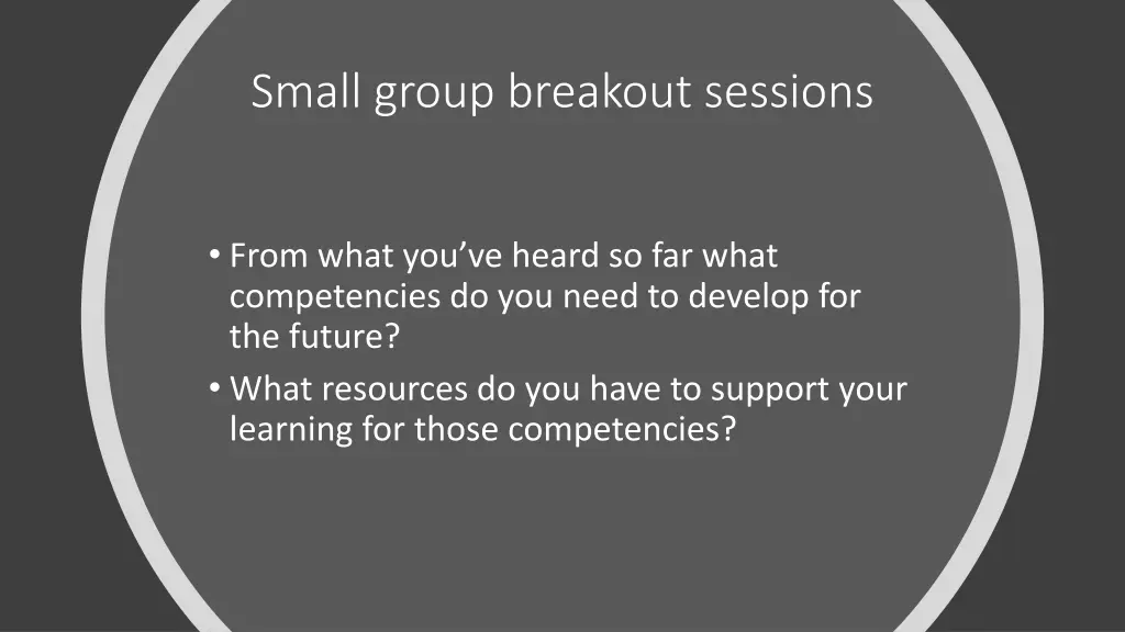 small group breakout sessions