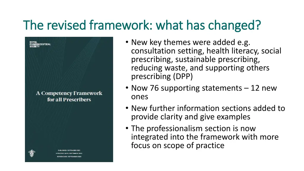 the revised framework what has changed