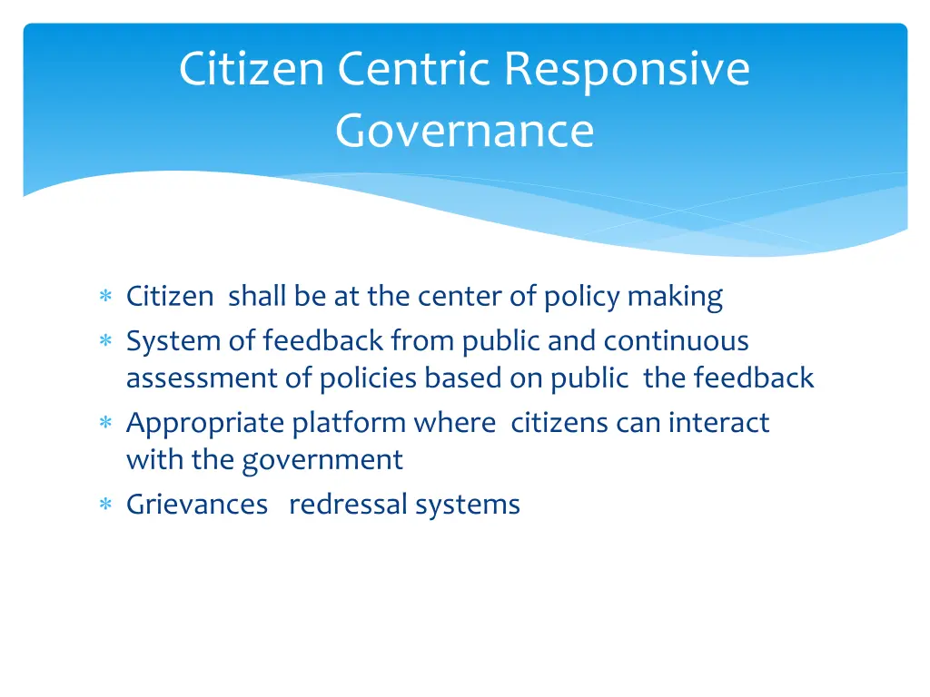 citizen centric responsive governance