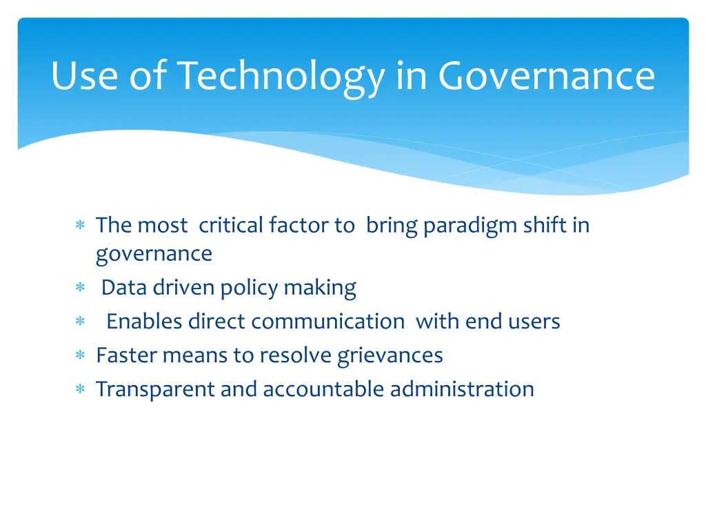 use of technology in governance