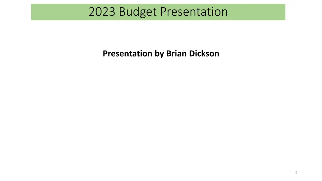 2023 budget presentation