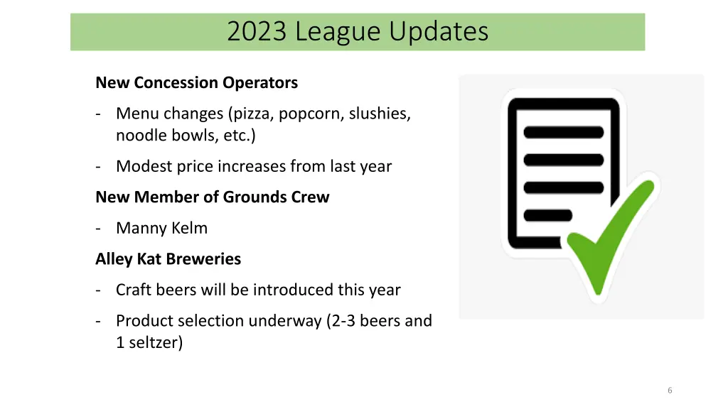2023 league updates 1