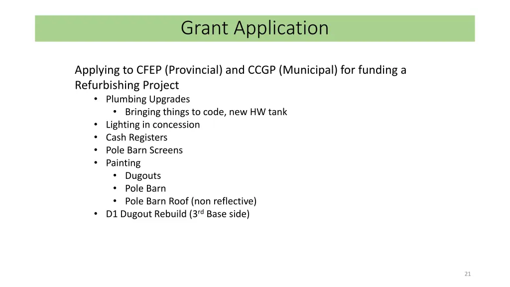grant application