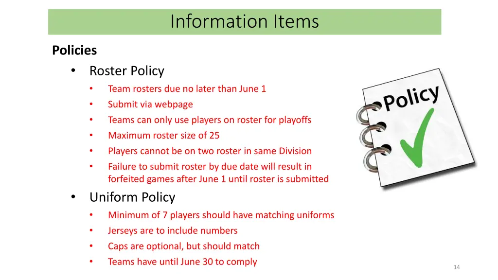 information items 1