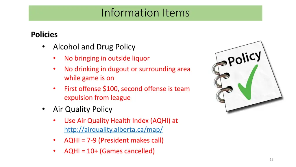information items
