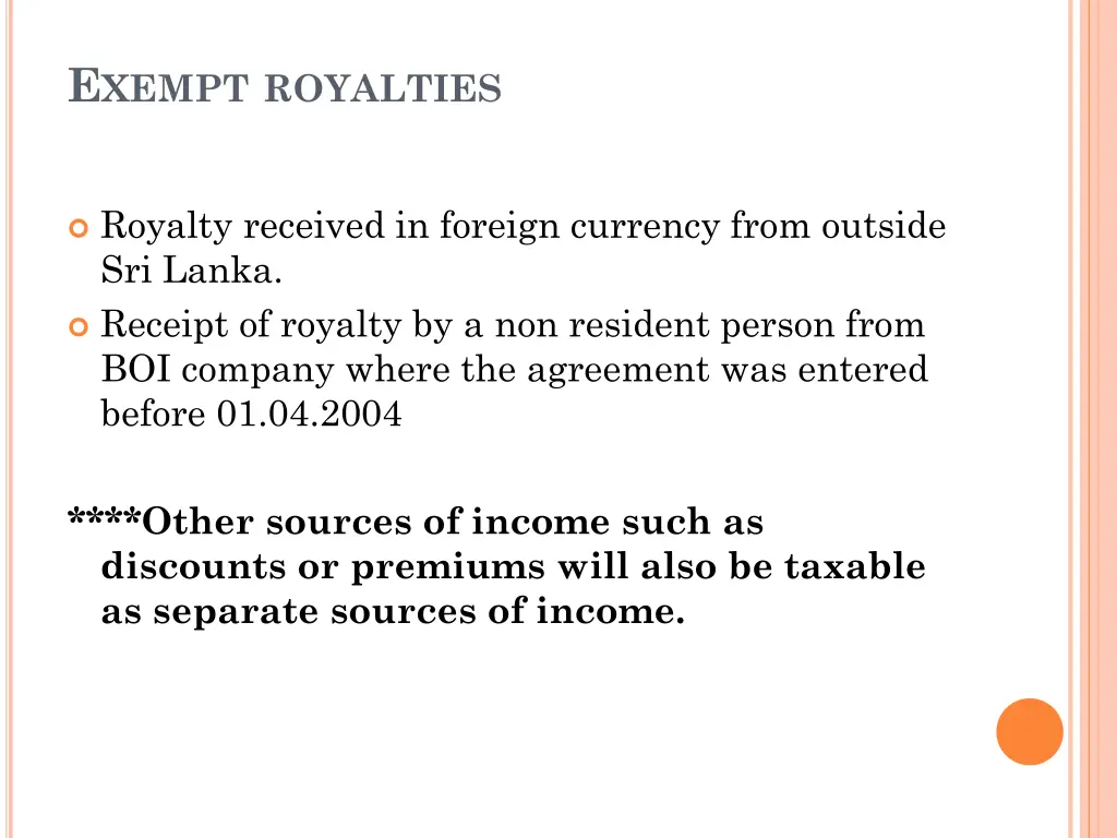 e xempt royalties