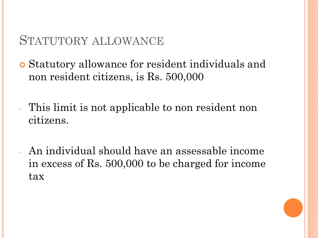 s tatutory allowance