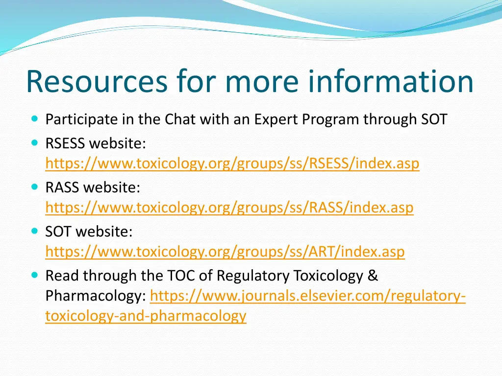 resources for more information
