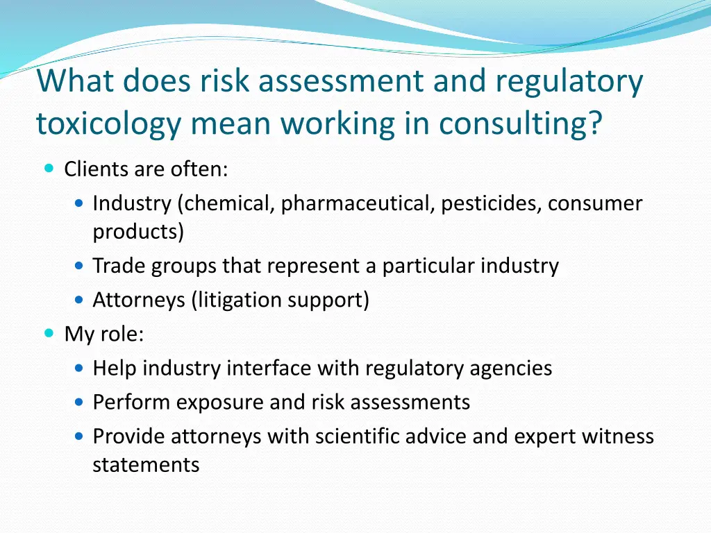 what does risk assessment and regulatory 1