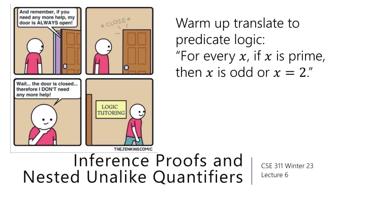 warm up translate to predicate logic for every