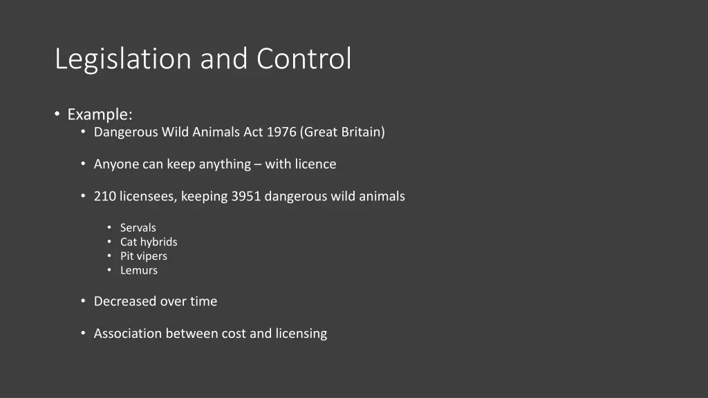 legislation and control 1