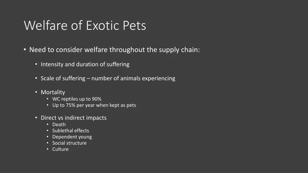 welfare of exotic pets 2
