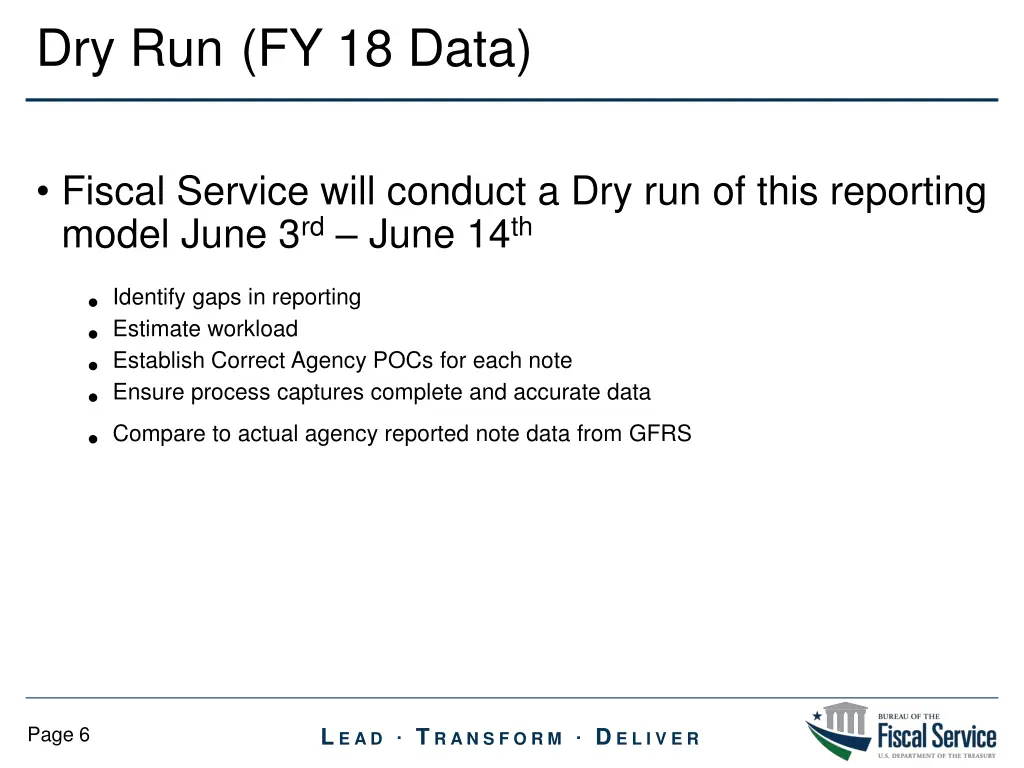 dry run fy 18 data