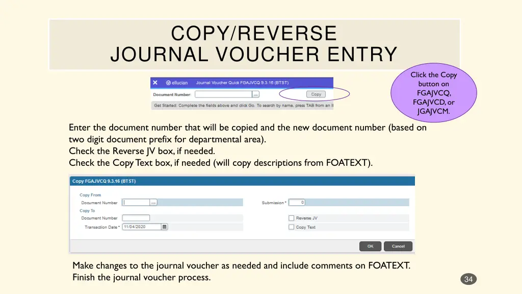 copy reverse journal voucher entry