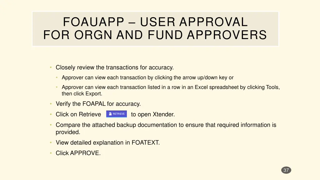 foauapp user approval for orgn and fund approvers 1