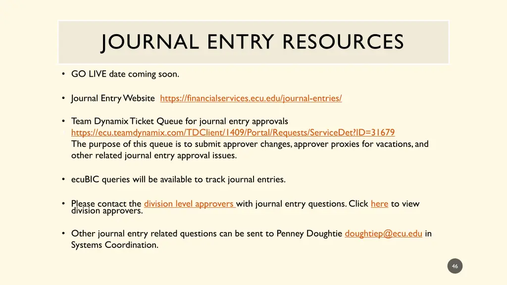 journal entry resources