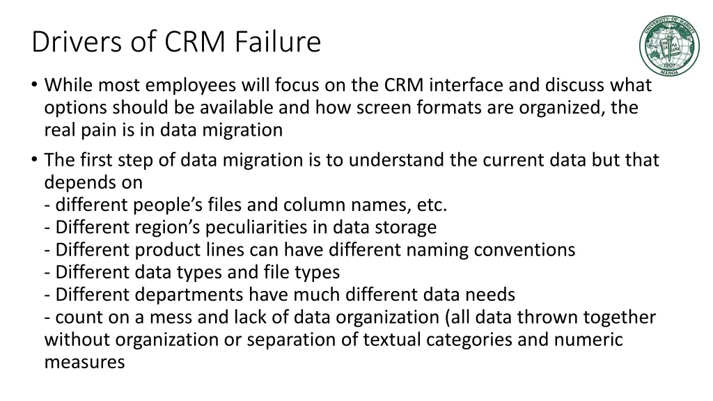 drivers of crm failure 3