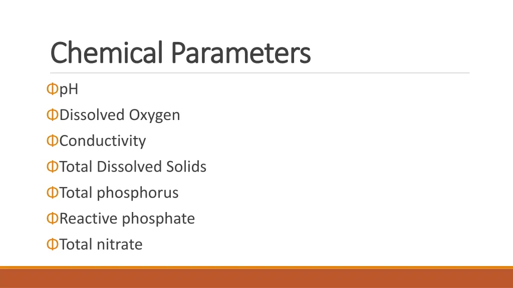 chemical parameters chemical parameters