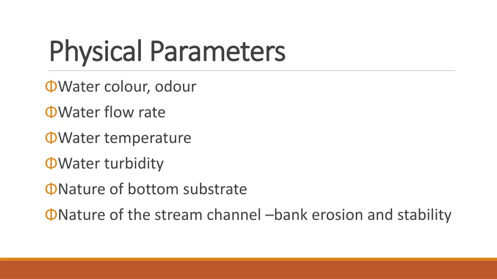 physical parameters physical parameters