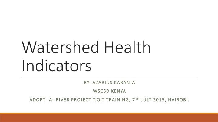 watershed health indicators