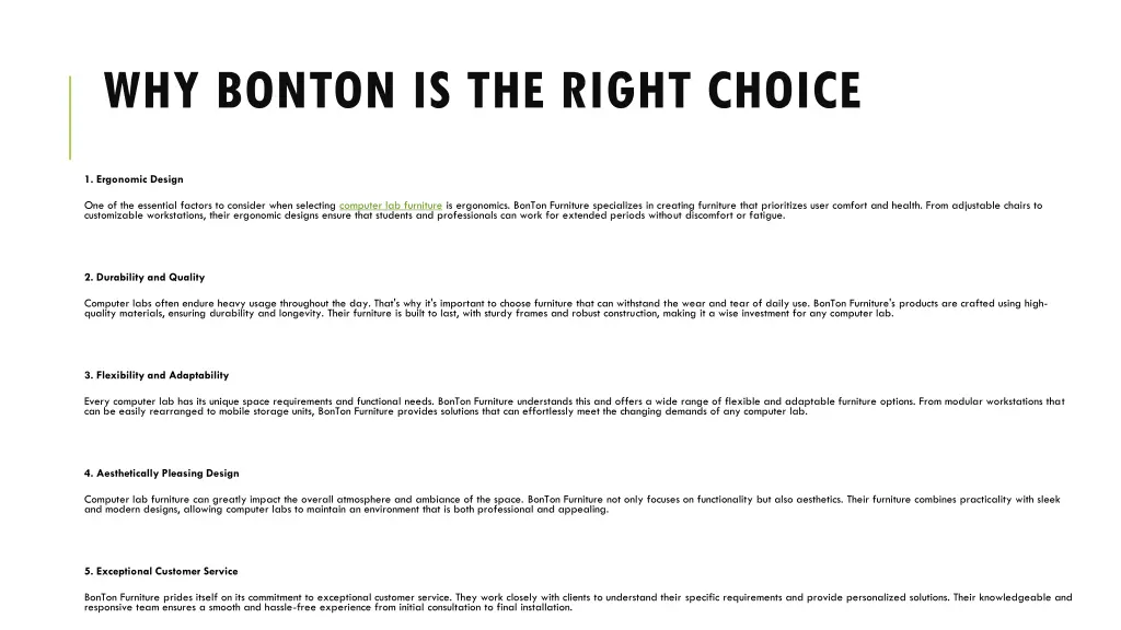 why bonton is the right choice