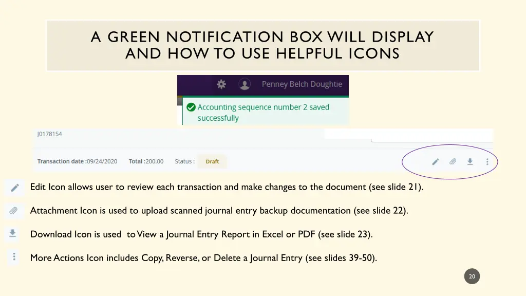 a green notification box will display