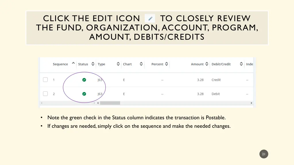 click the edit icon to closely review the fund