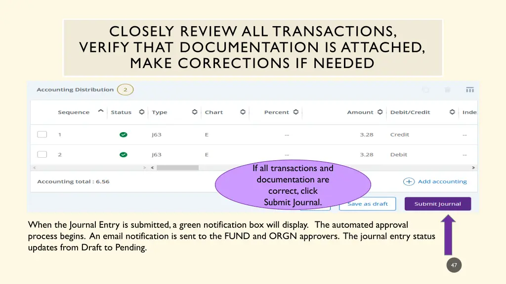 closely review all transactions verify that 3