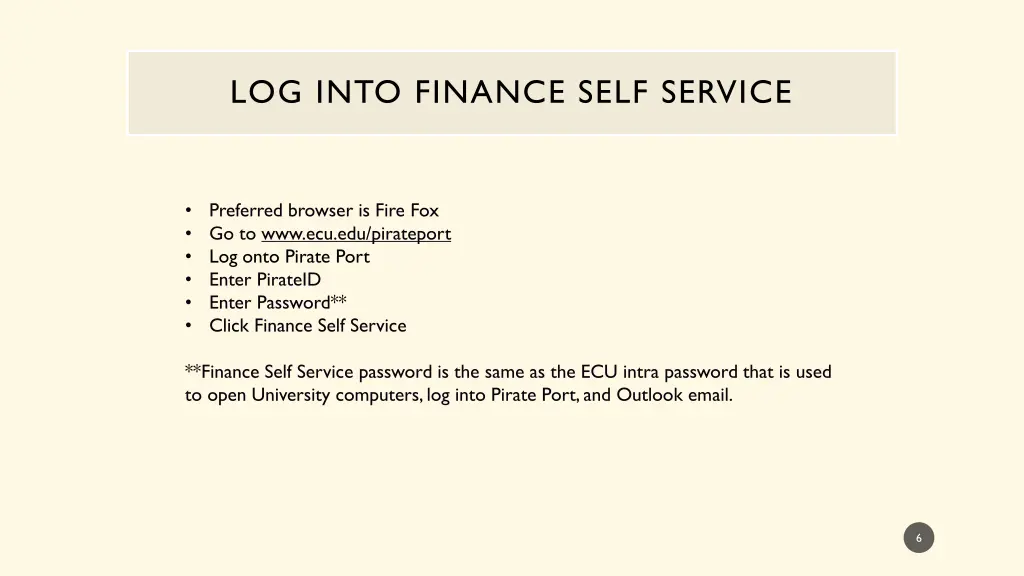 log into finance self service