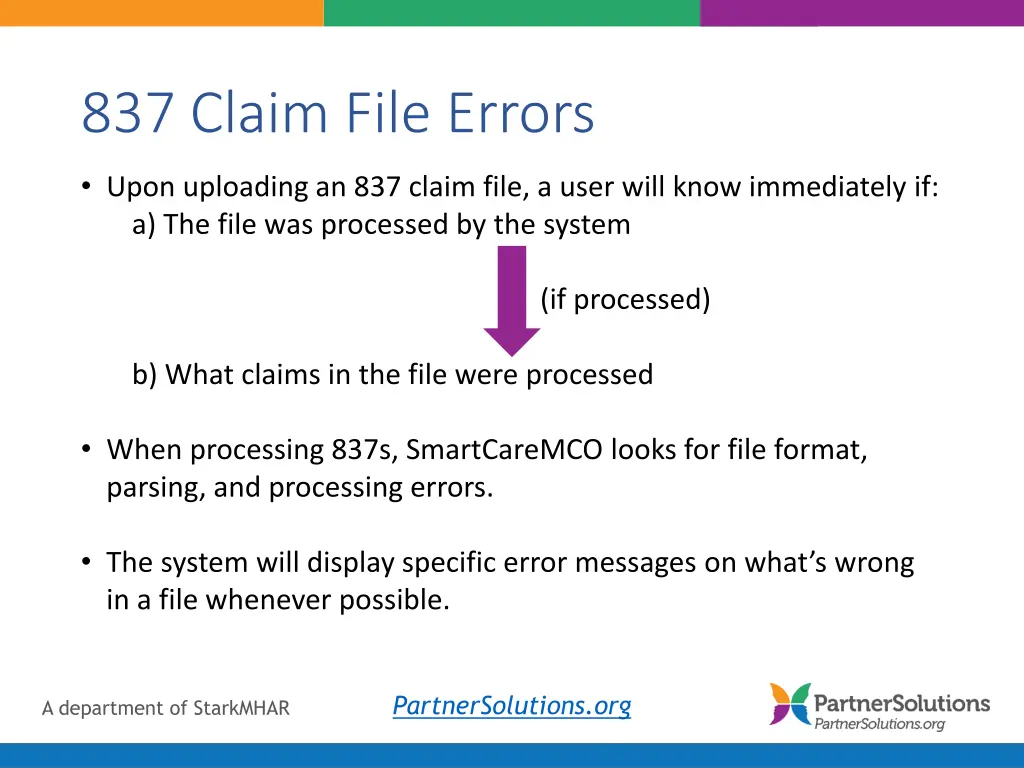 837 claim file errors