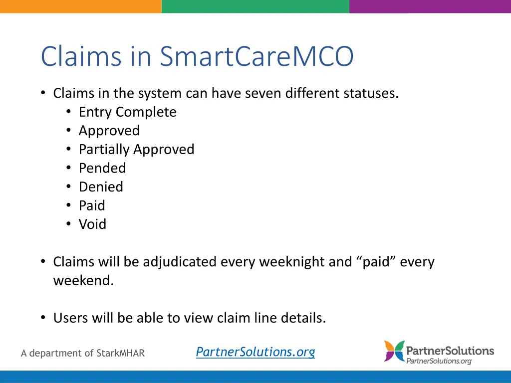 claims in smartcaremco