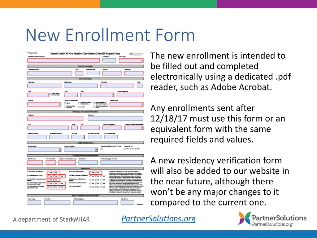 new enrollment form