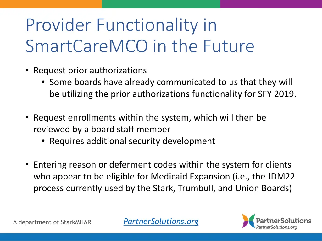 provider functionality in smartcaremco