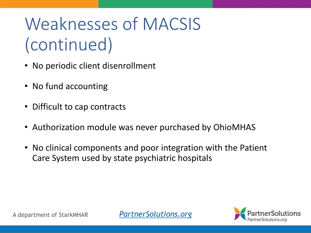 weaknesses of macsis continued