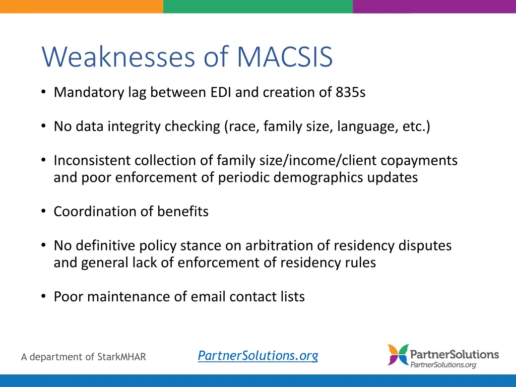 weaknesses of macsis