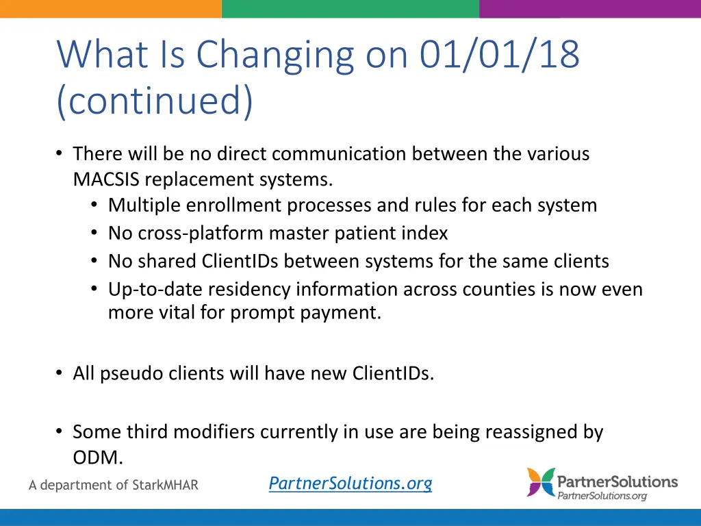 what is changing on 01 01 18 continued