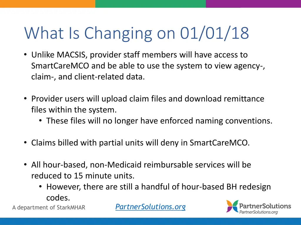 what is changing on 01 01 18