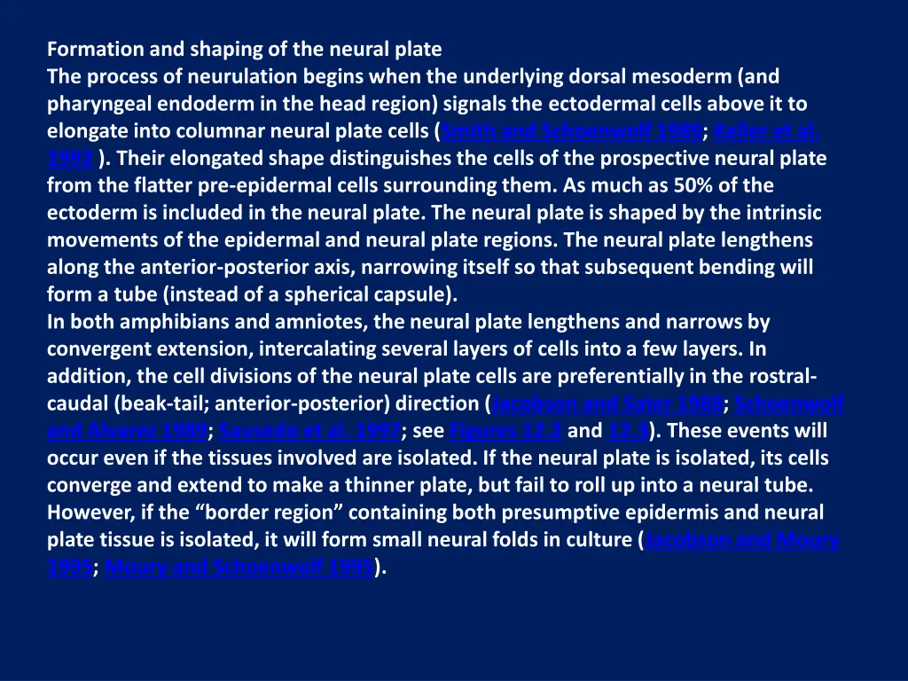 formation and shaping of the neural plate