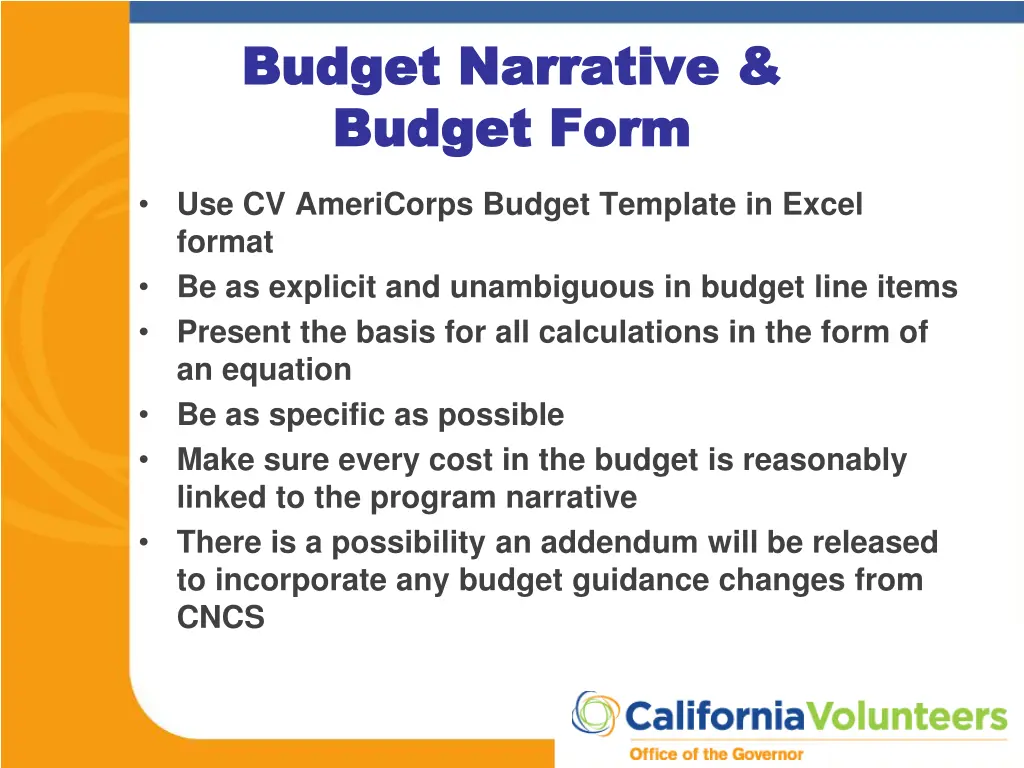 budget narrative budget narrative budget form