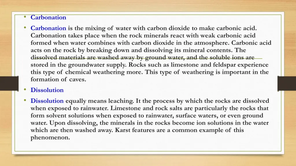 carbonation carbonation is the mixing of water