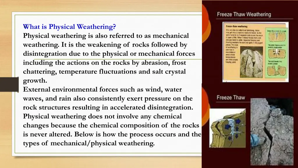 what is physical weathering physical weathering