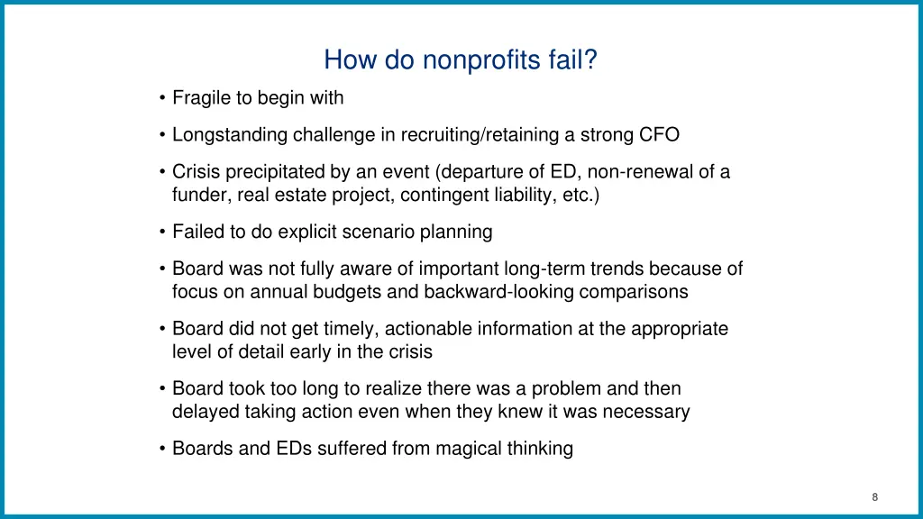 how do nonprofits fail