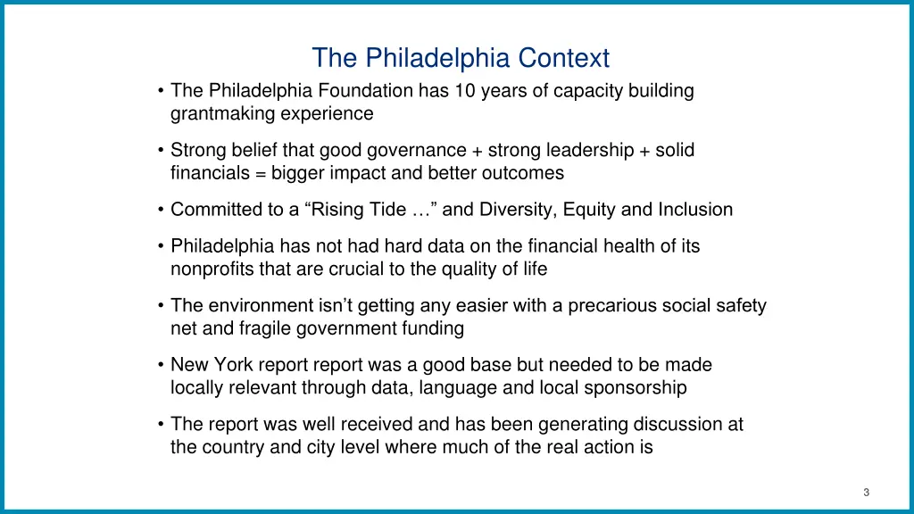 the philadelphia context