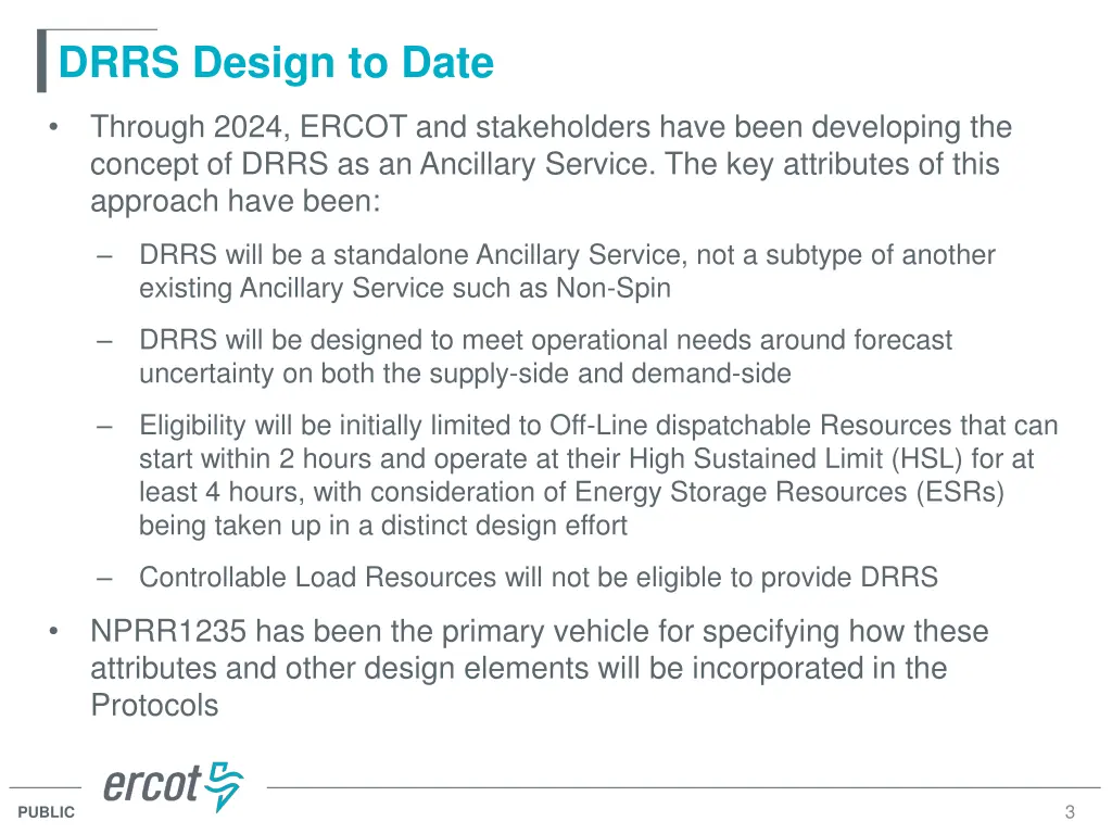 drrs design to date