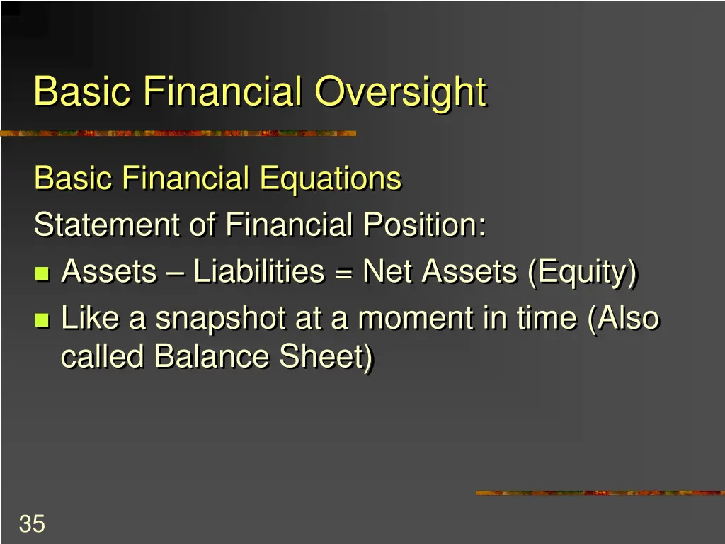 basic financial oversight 1