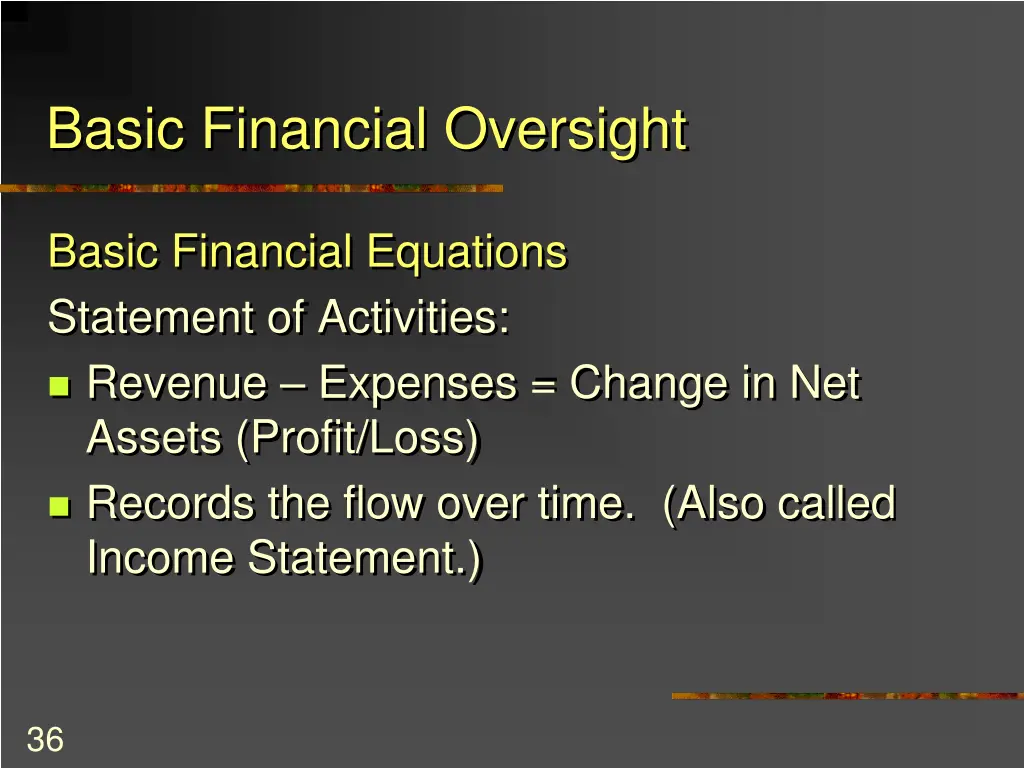 basic financial oversight 2