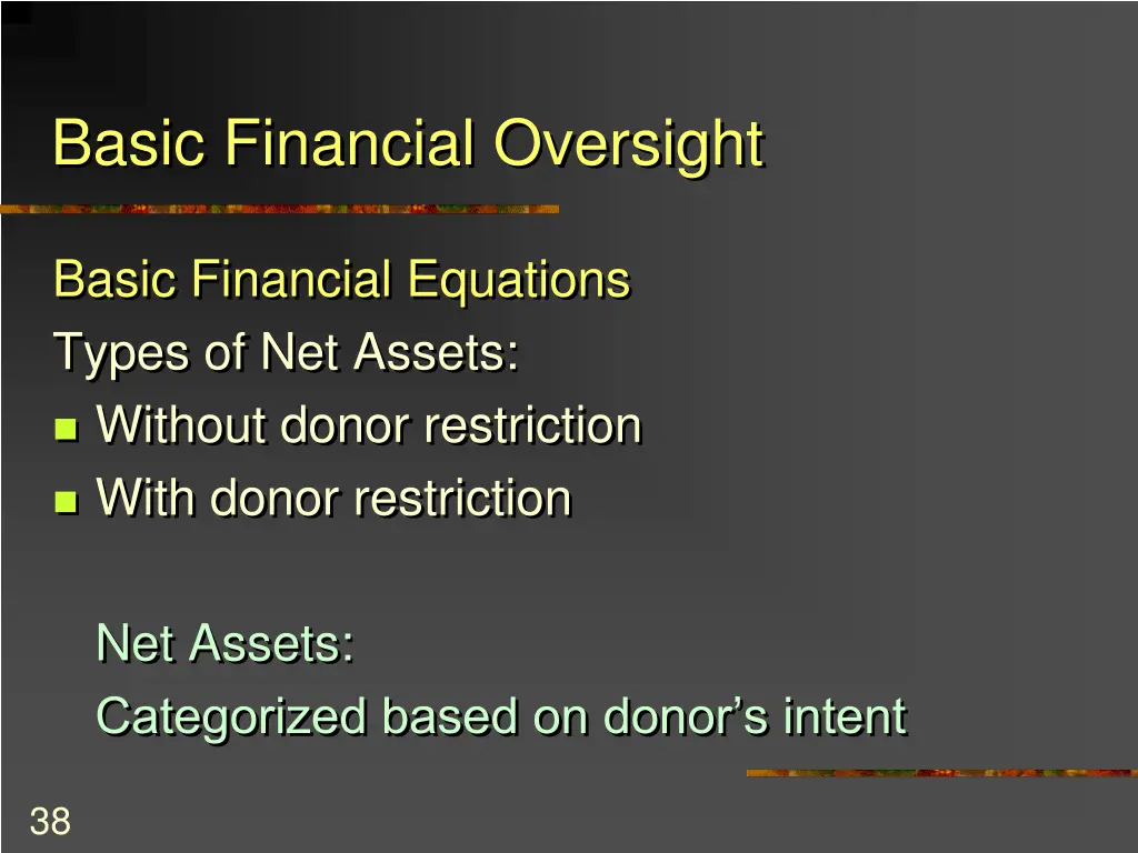 basic financial oversight 4