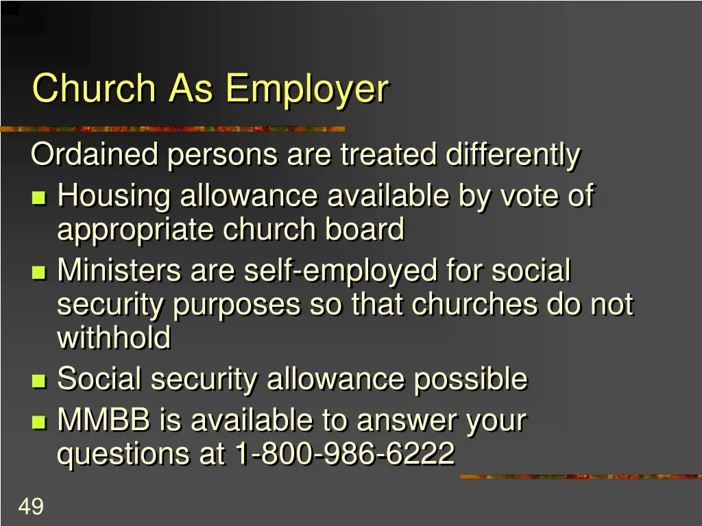 church as employer