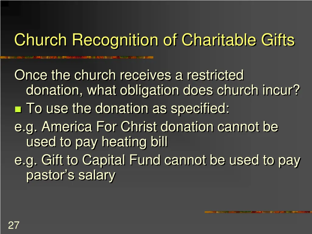 church recognition of charitable gifts 5